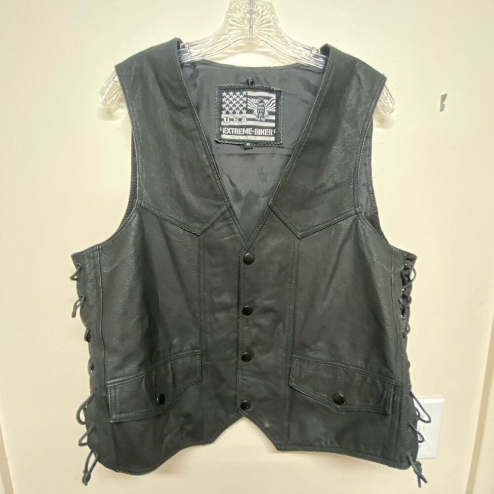 USA Extreme Biker Black Vest
